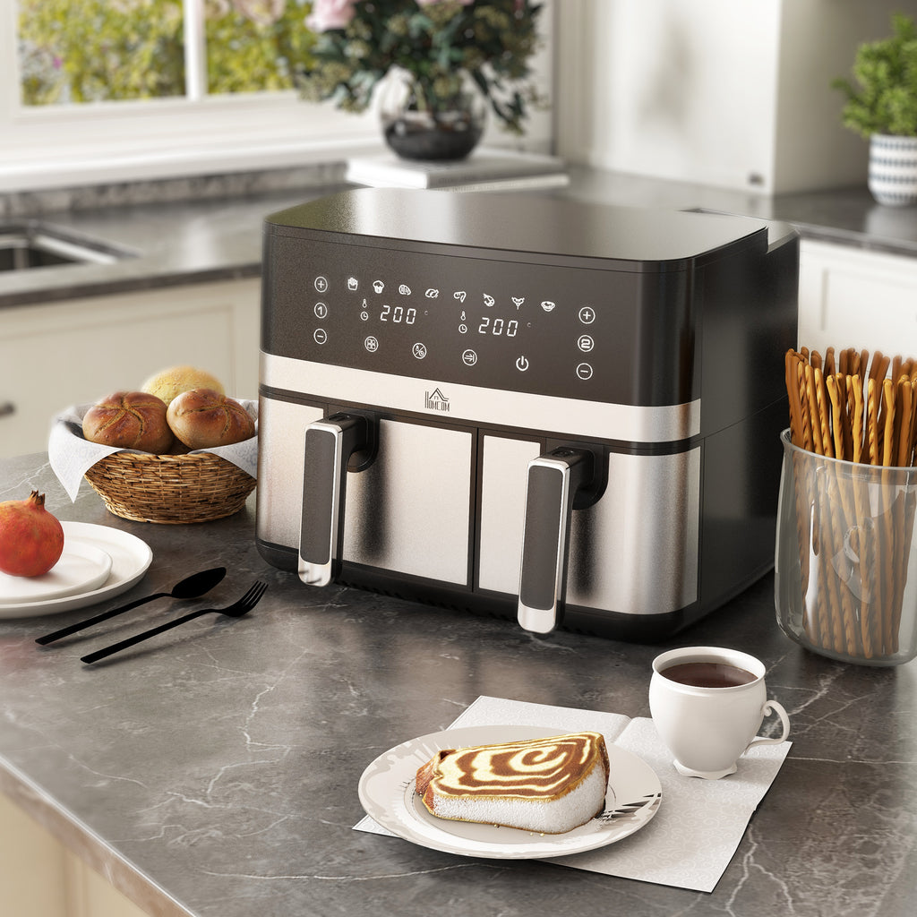 Friteuse à air sans huile, Air Fryer, double compartiment 8,5 L, 2700 W - 8 programmes, température réglable, minuterie-1