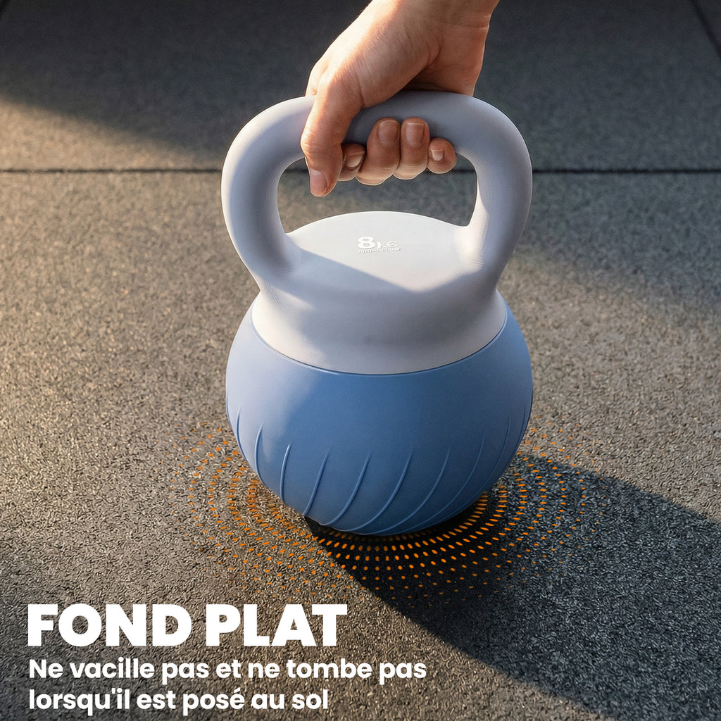 Kettlebell 8 kg, Haltère avec Poignée Ergonomique Antidérapante, Haltère à Boule, Musculation, Entraînement, Bleu-5