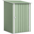 Abri de Jardin en Métal 1m², Tôle Ondulée, Toit Incliné, Porte Verrouillable, 100x103x160cm, Vert Clair-0