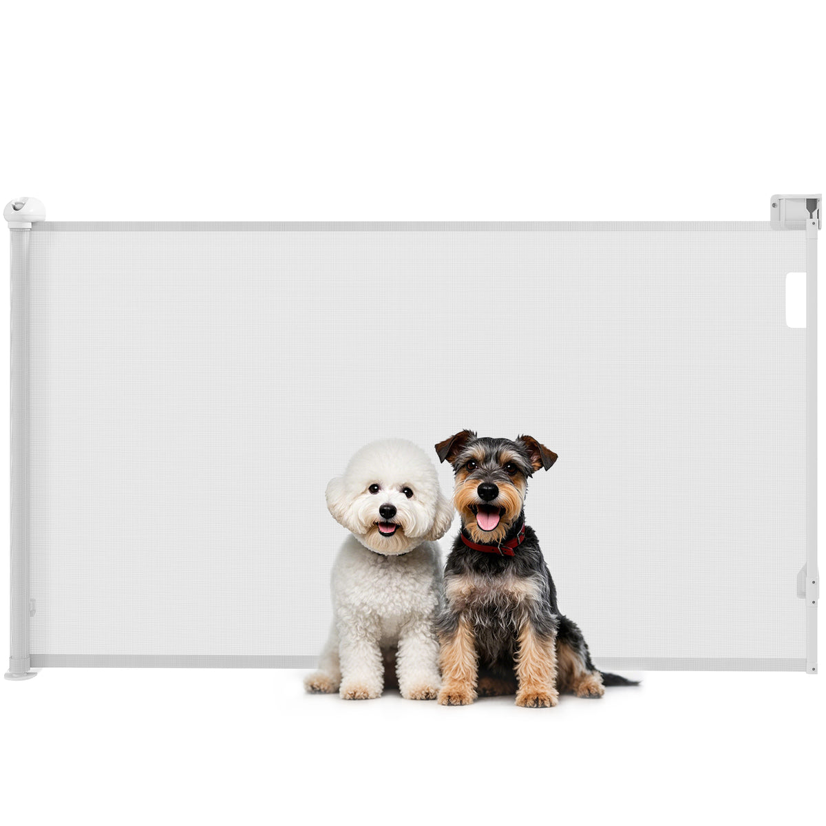 Barrière rétractable pour chien largeur 149 cm verrouillage automatique - blanc-9
