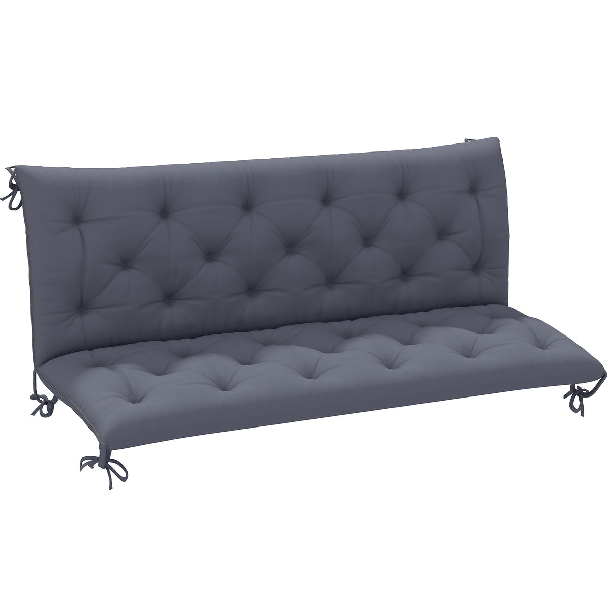 Coussin de banc matelas assise dossier pour banc de jardin coussin balancelle canapé 3 places grand confort 150 x 98 x 8 cm gris-0
