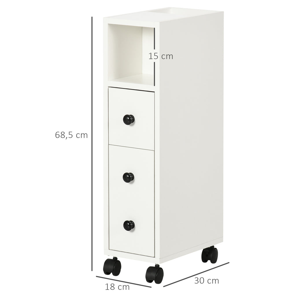 Porte-Papier Toilette 3 Niveaux avec Sortie Intégrée, Panneaux de Particules Aspect Blanc-2