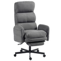 Chaise Bureau Ergonomique, Accoudoirs Rabattables, Appui-tête Réglable, Fauteuil Bureau Inclinable Velours Côtelé, Gris-0