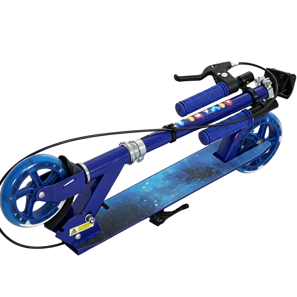 Trottinette enfants 3 à 8 ans, trottinette pliable à 2 roues LED roues lumineuses, 4 réglages en hauteur, bleu-9