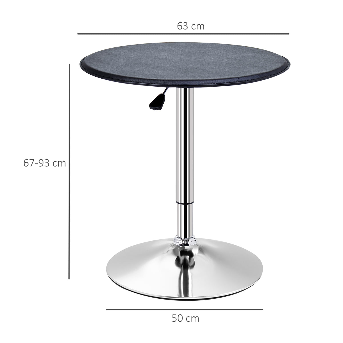 Table de Bar Table Bistro Mange-debout Chic Style Contemporain Hauteur réglable 67-93 cm Ø 63 cm Plateau-2