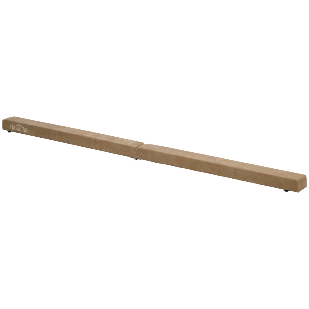 Poutre de gymnastique pliable 210 cm antidérapant, poutre gymnastique pour entraînement à l'équilibre, marron-0