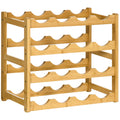 Range-bouteilles casier porte-bouteilles en bois de bambou 4 niveaux 16 bouteilles 43 x 23,5 x 38 cm bois naturel-0