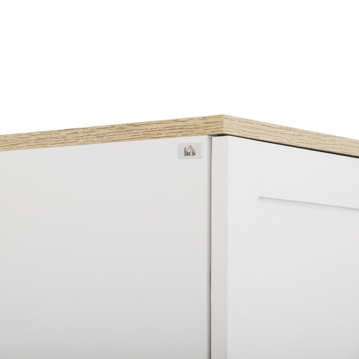 Armoire de cuisine hauteur 170 cm buffet haut avec 4 portes et étagères ajustable, design moderne, blanc-7