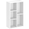 Bibliothèque étagère de rangement avec 5 compartiments, pour salon chambre à coucher bureau, 50x24x80cm, blanc-0