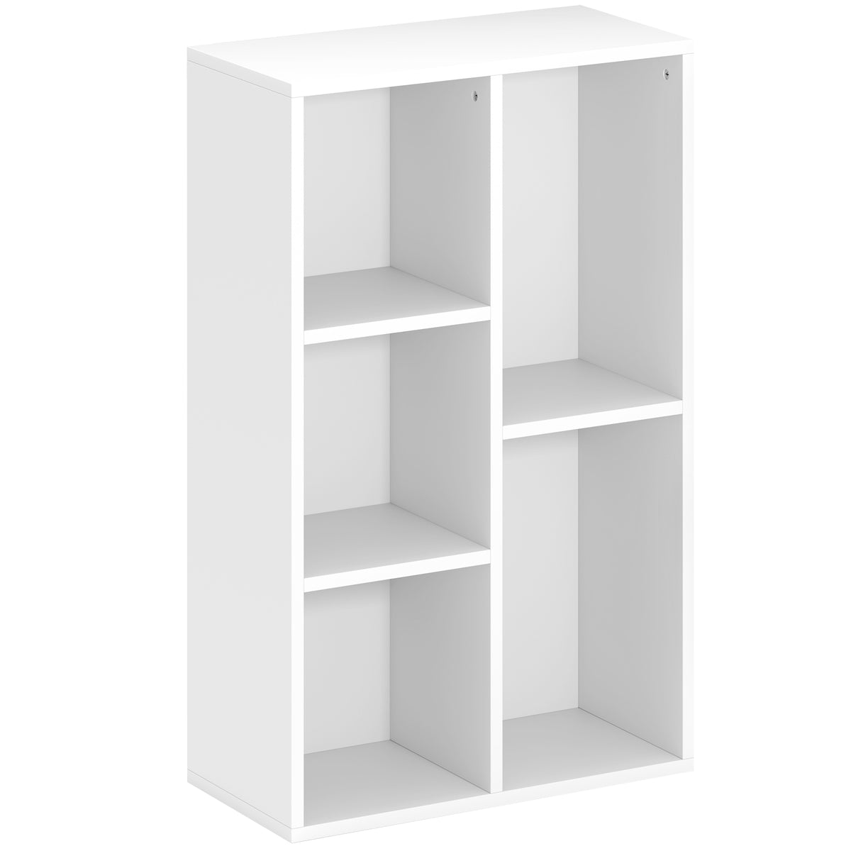 Bibliothèque étagère de rangement avec 5 compartiments, pour salon chambre à coucher bureau, 50x24x80cm, blanc-0