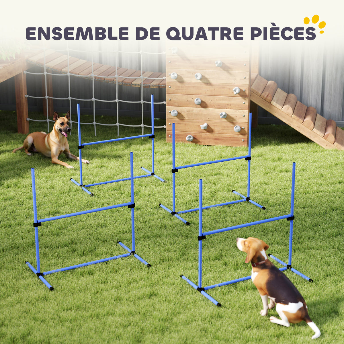 Agility sport pour chiens set de 4 obstacles professionnels avec système de maintien au sol sac transport fourni-4