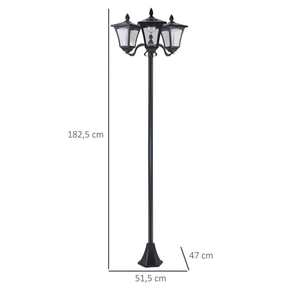 Lampadaire de jardin extérieur à LED solaire avec capteurs 3 abat-jours - H.182.5 cm - IP44-2