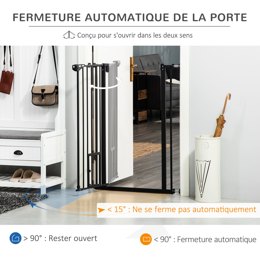 Lot de 2 barrières de sécurité animaux de 104H cm avec système de double verrouillage sans percage de 74 à 80 cm-4