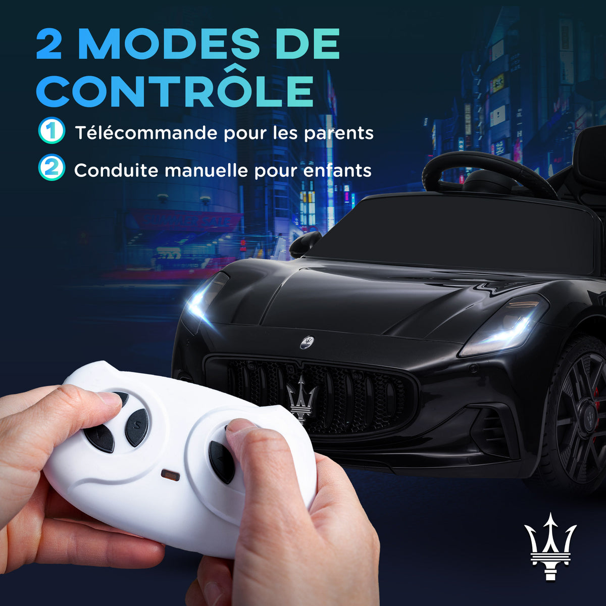 Voiture électrique pour enfants sous licence Maserati Gran Turismo Folgore, 12V avec télécommande, de 3 à 5 ans, noir-4