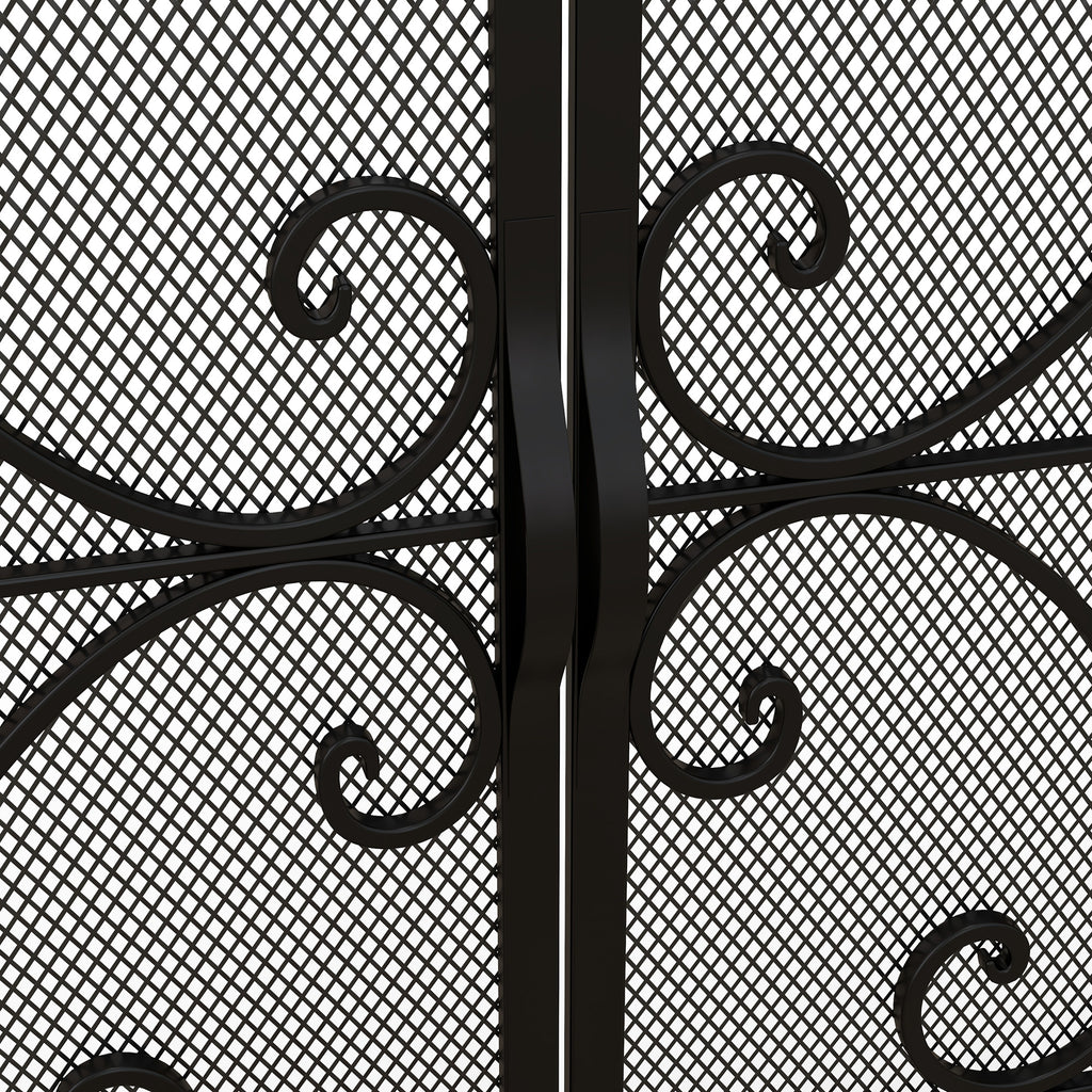 Grille de protection pour cheminée panneau unique en maille d'acier 105 x 40 x 80,5 cm noir-8