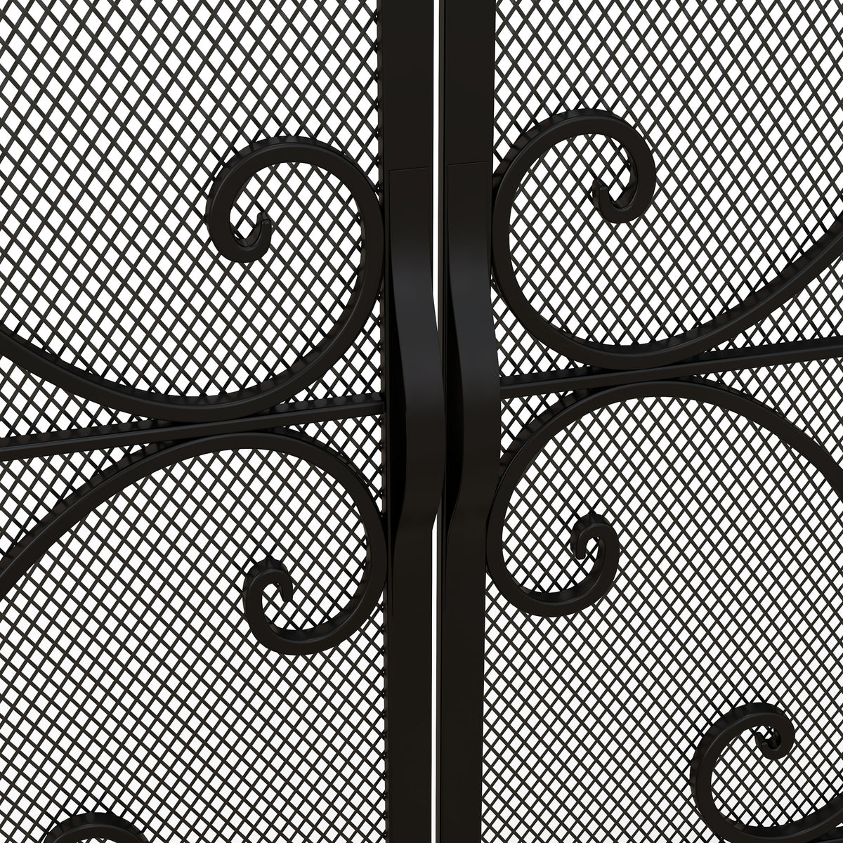 Grille de protection pour cheminée panneau unique en maille d'acier 105 x 40 x 80,5 cm noir-8