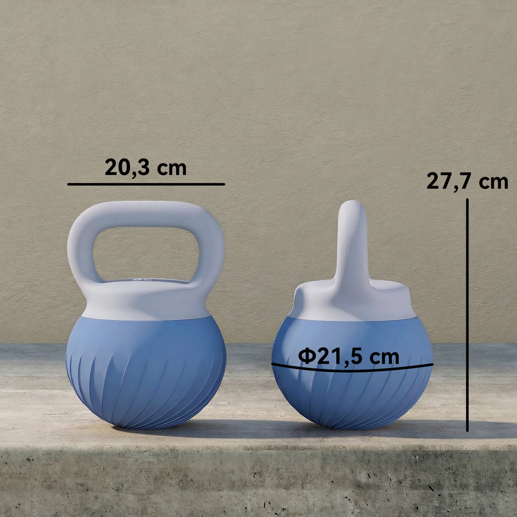Kettlebell 8 kg, Haltère avec Poignée Ergonomique Antidérapante, Haltère à Boule, Musculation, Entraînement, Bleu-2