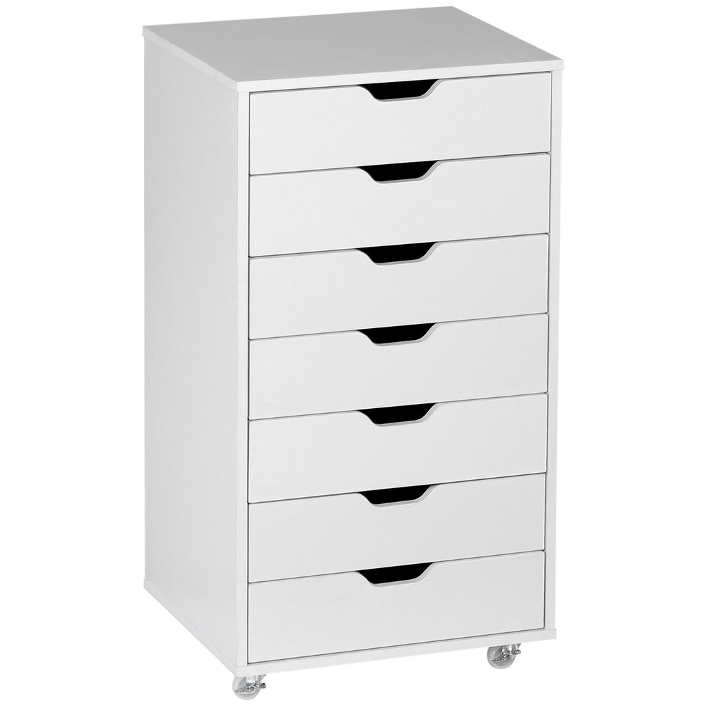 Caisson de bureau à roulette meuble rangement bureau avec 7 tiroirs organisateur pour documents, format A4 ou lettres-0