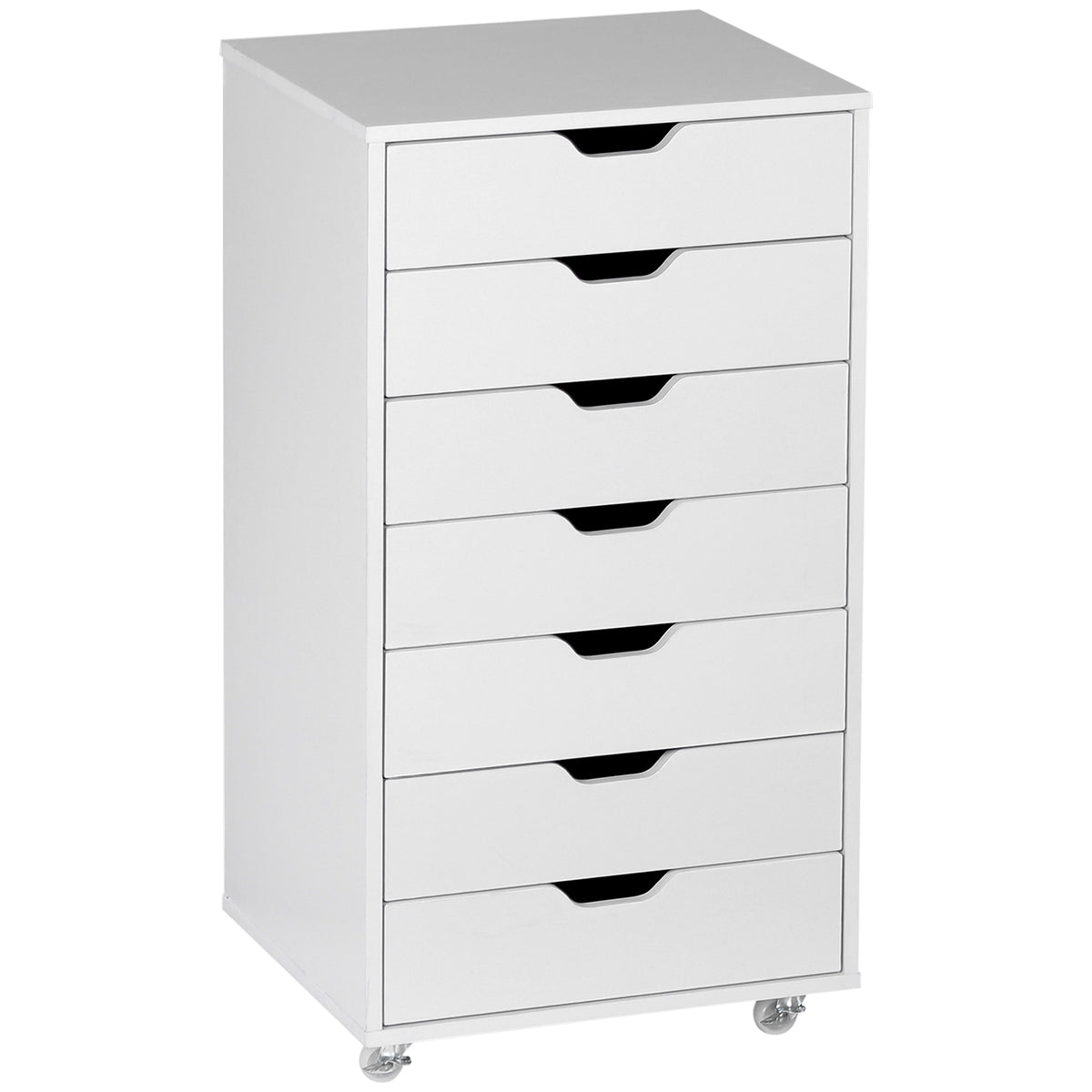 Caisson de bureau à roulette meuble rangement bureau avec 7 tiroirs organisateur pour documents, format A4 ou lettres-0