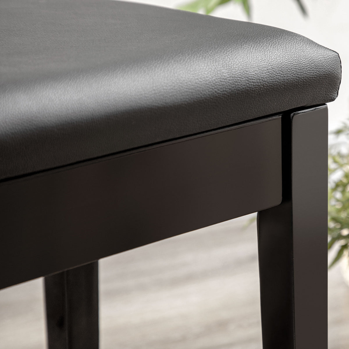 Banc pour piano avec assise rembourrée pieds en bois massif revêtement synthétique 75 x 35 x 49 noir-7