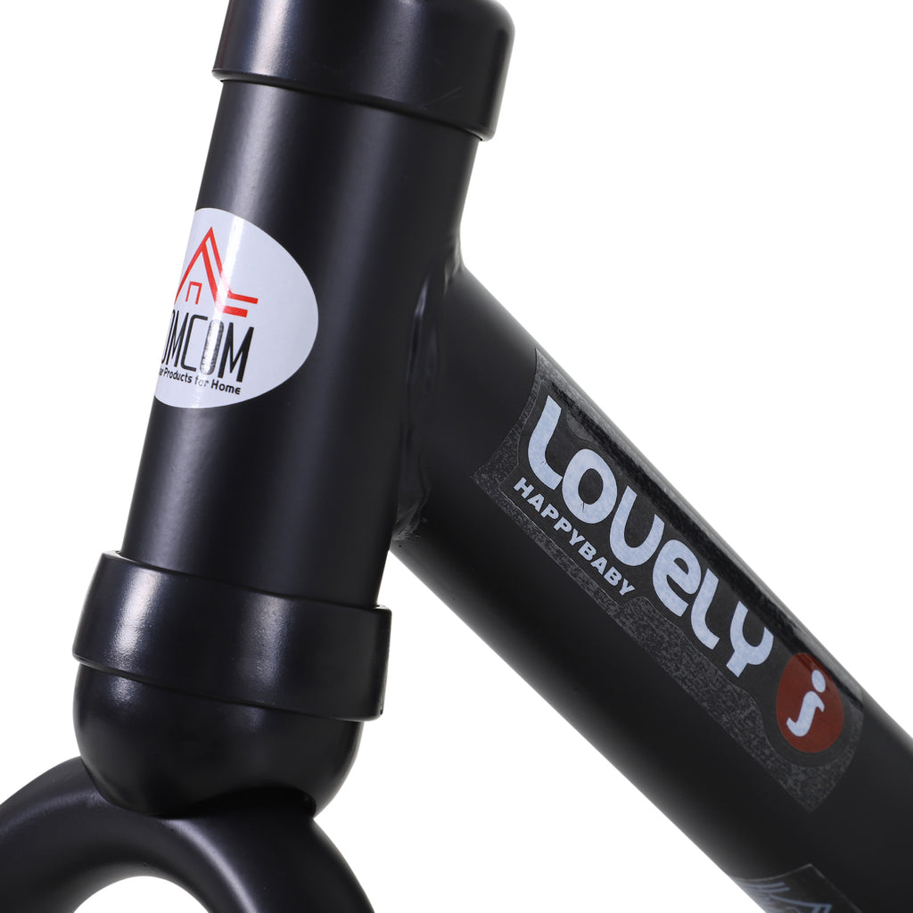 Vélo Enfant draisienne 2 en 1 roulettes et pédales Amovibles Roues 12" Hauteur Selle réglable pour enfants de 2 à 5 ans Acier Noir-8