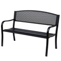 Banc 3 Places de Jardin terrasse Style Contemporain 127L x 60l x 87H cm métal époxy anticorrosion Noir-0