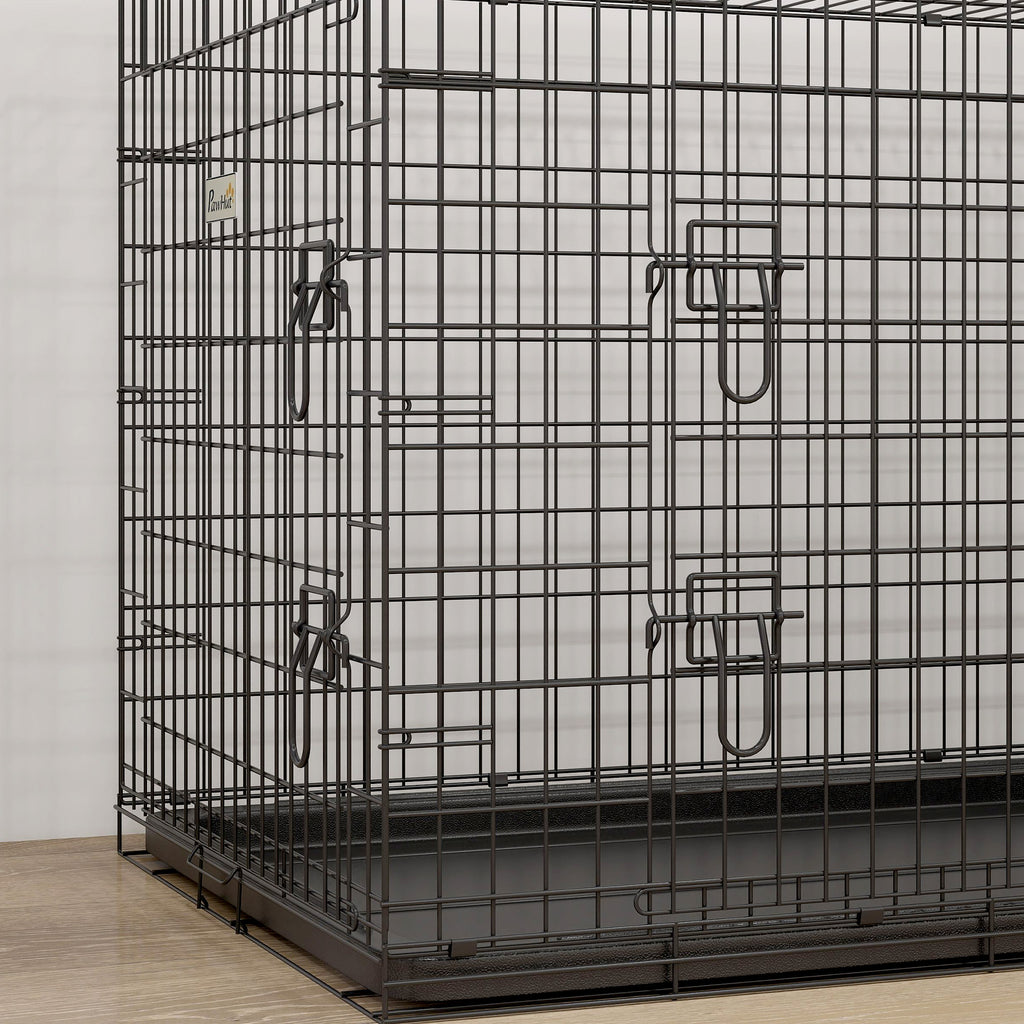 Cage caisse de transport pliante pour chien en métal noir 92 x 57 x 62,5 cm-8