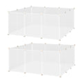 Enclos parc modulable pour petits animaux 12 panneaux pour lapin, hamster, chiot, cochon 105 x 105 x 45 cm blanc-0