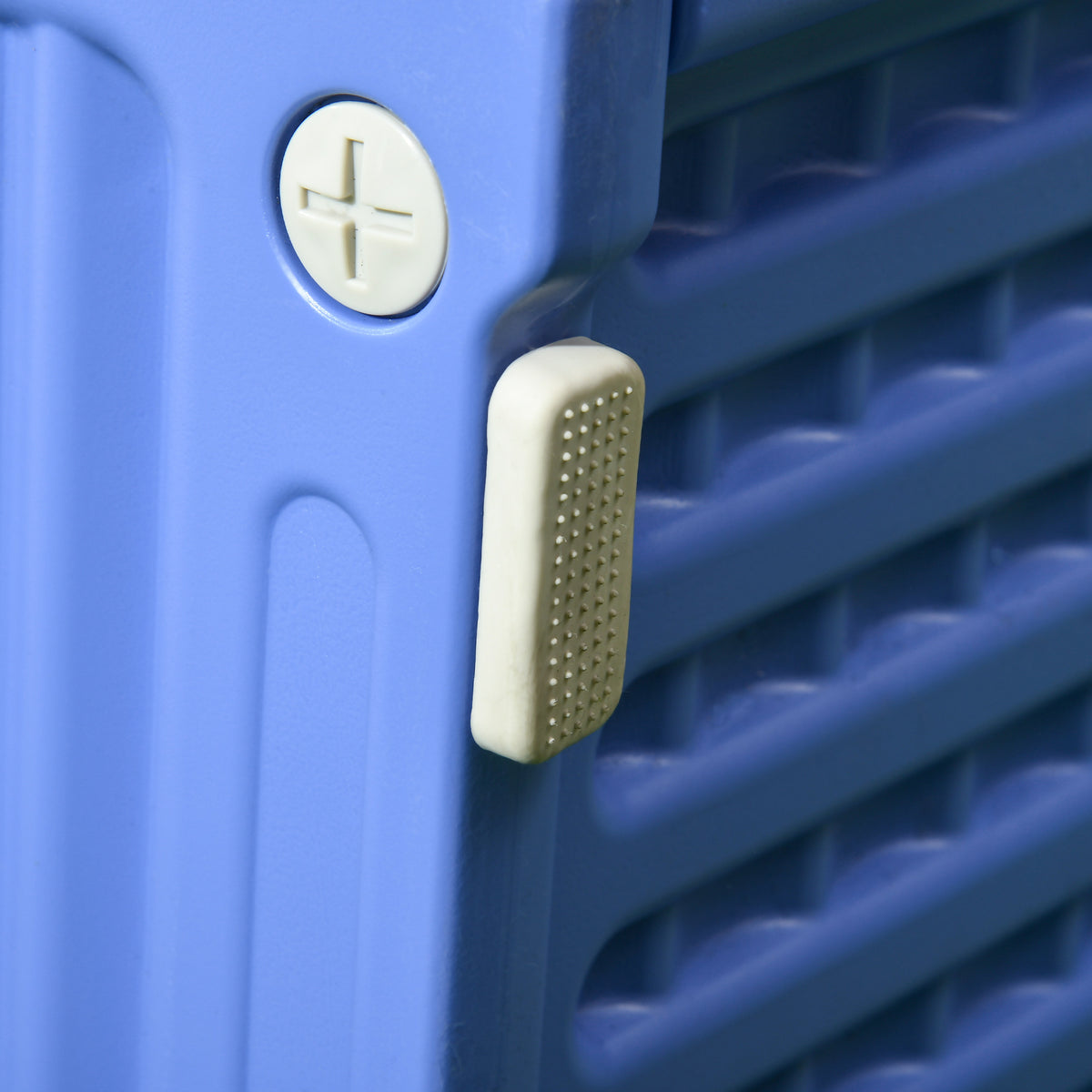 Niche pour chien extérieure en plastique maison pour chiens avec bouches d'aération bleu et blanc-7