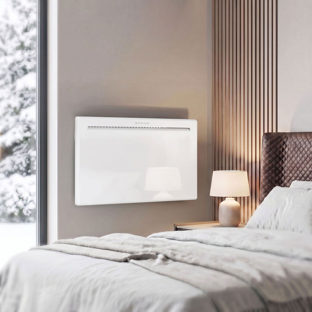 Radiateur Électrique 1500 W Connecté WiFi Sur Pied ou Mural, Commandes Vocales, 4 Modes, Écran LED, 70x21,5x43,5cm Blanc-1