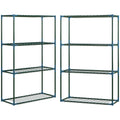 Lot de 2 Étagères à Fleurs en acier 4 Niveaux Intérieur et Extérieur, support de plantes 70 x 27 x 110 cm, vert-0