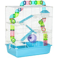 Grande cage pour hamsters cage pour rongeur 5 niveaux avec tunnels abreuvoir roue maisonnette échelles dim. 59L x 36l x 69H cm-0