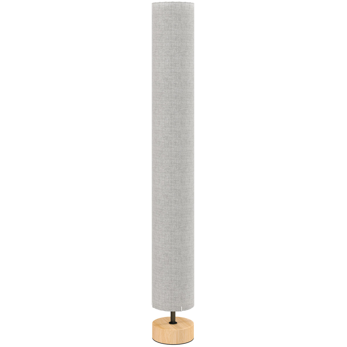 Lampadaire sur pied de salon avec abat-jour en lin, interrupteur à pied, 2 x douille E27, 120 cm, gris-0