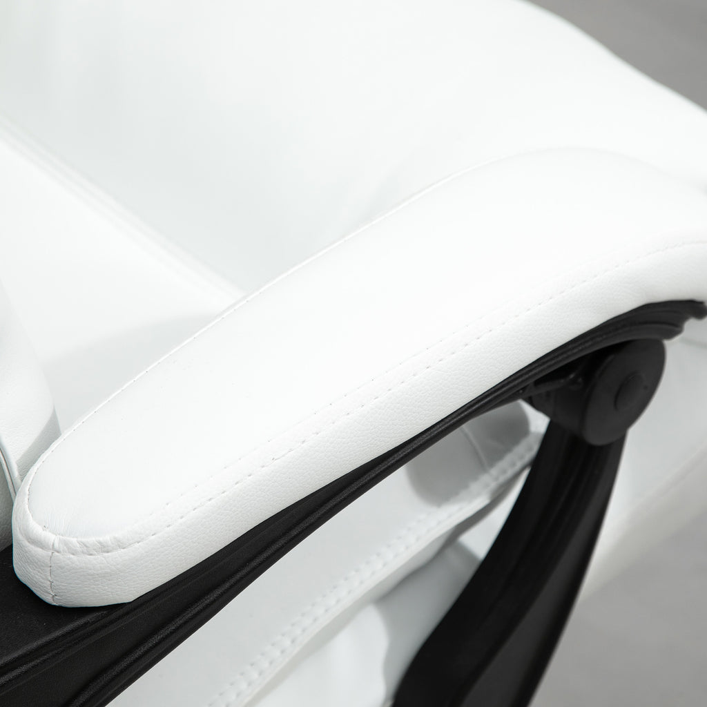 Fauteuil de bureau, chaise bureau ergonomique avec dossier inclinable, hauteur réglable, 66 x 72 x 130 cm, blanc-8