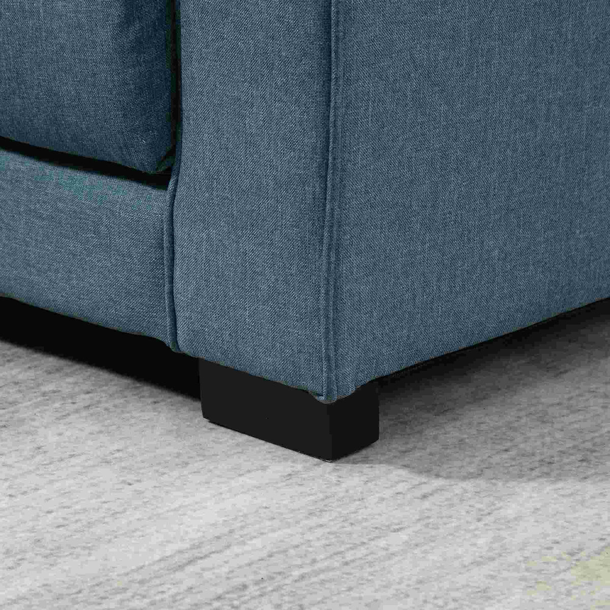 Canapé droit convertible 2 places - dossier capitonné - 147,5 x 75 x 85 cm - bleu-8