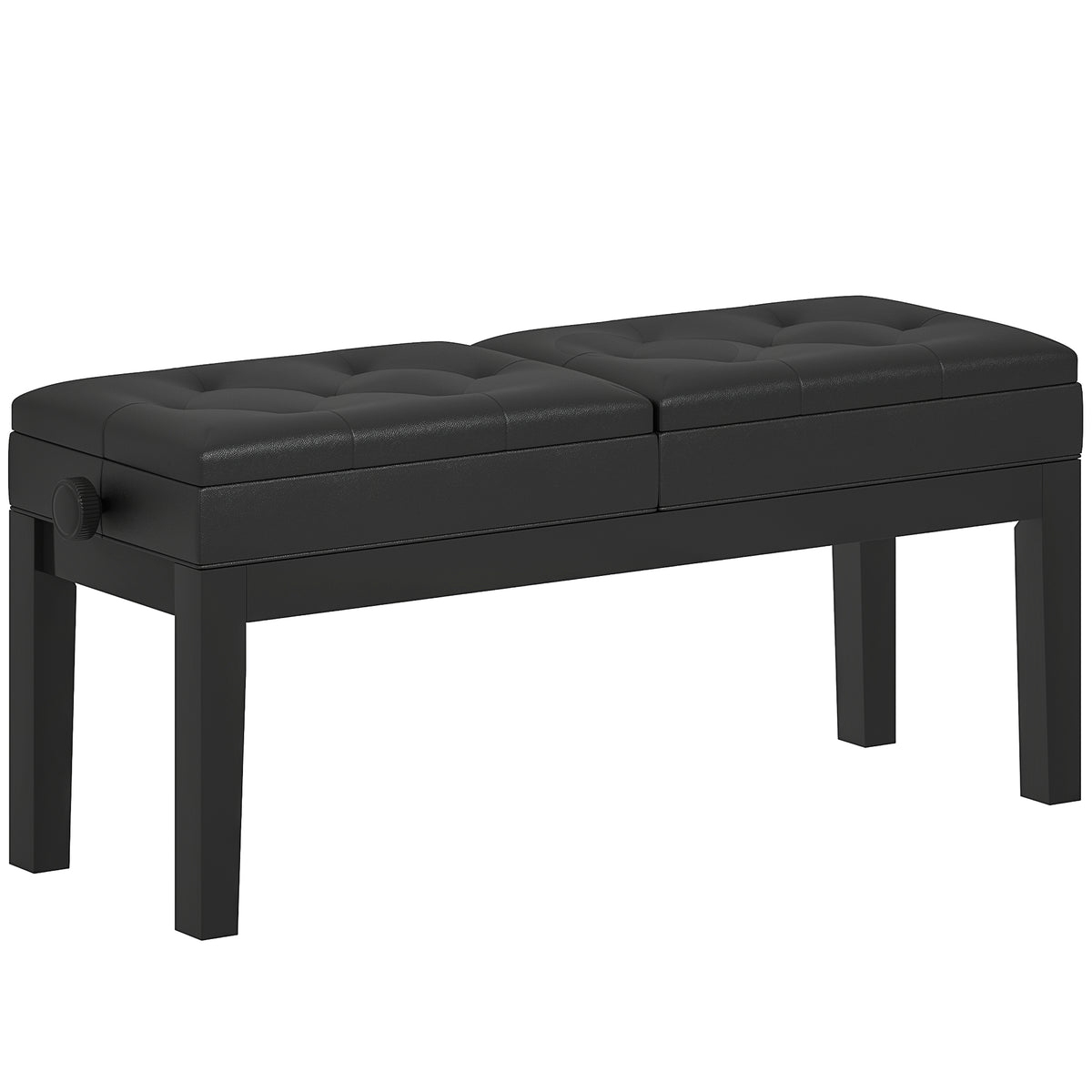 Banc de piano réglable en hauteur, tabouret de piano avec rangement, banquette pour clavier capitonné, noir-0