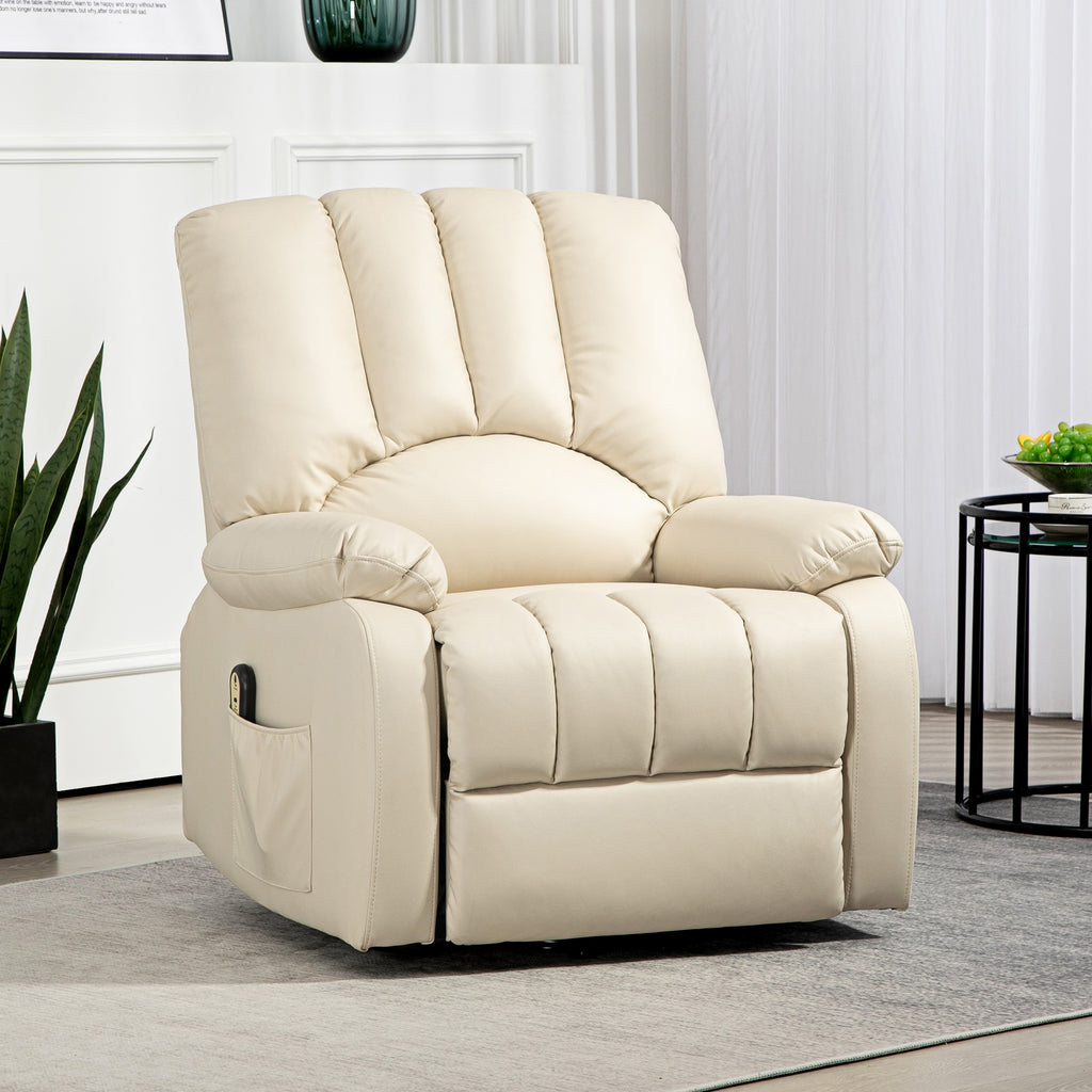 Fauteuil relax inclinable électrique releveur avec repose-pied et télécommande 86 x 92 x 102 cm Beige-7