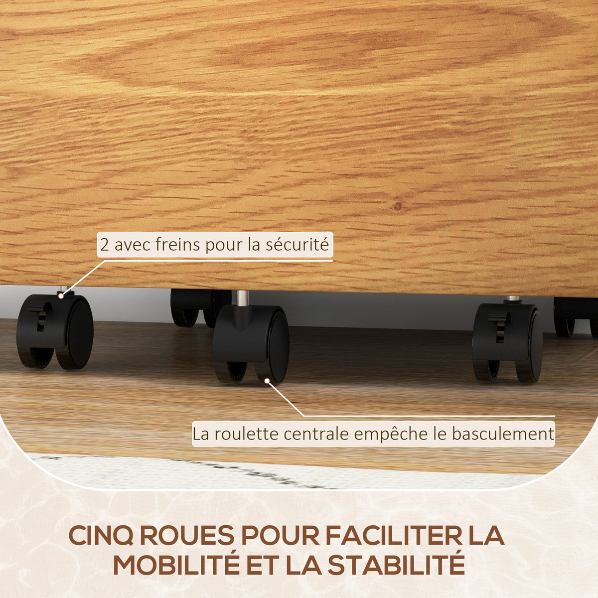 Caisson de bureau, meuble de rangement 2 tiroirs 2 barres pour dossier suspendu, verrouillable avec 2 clés 42x40x60 cm-6