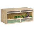 Terrarium en bois OSB pour reptiles avec porte coulissante en verre - 120 x 50 x 50 cm naturel-0