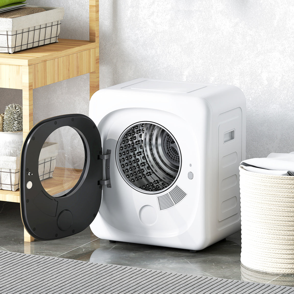 Sèche-linge à évacuation portable 4 Kg, sèche-linge 800 W compact, 5 modes de séchage, minuterie, blanc-1