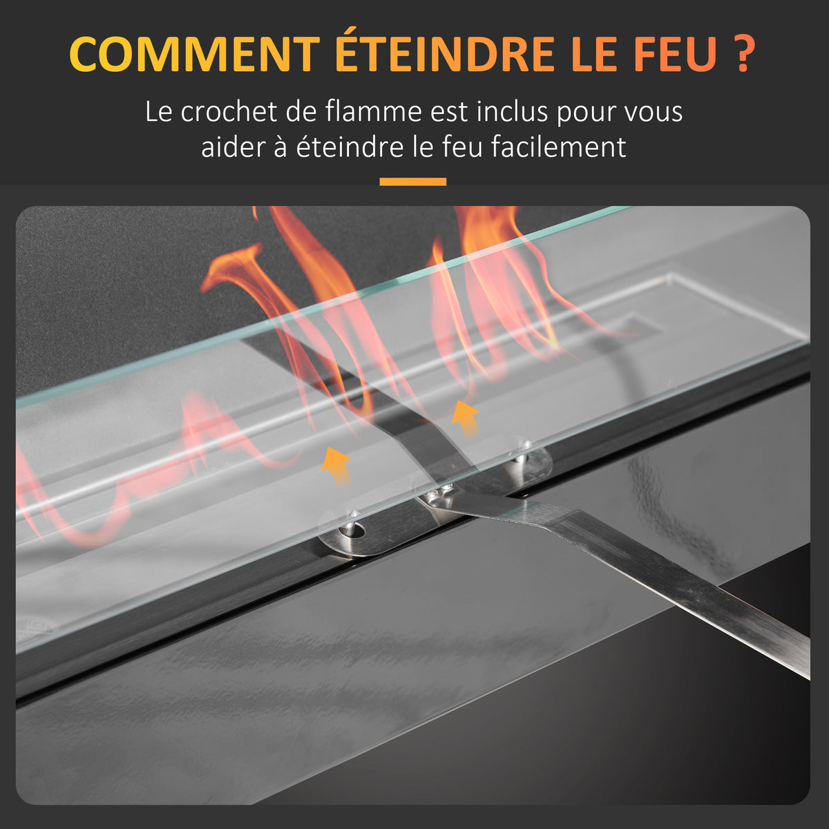 Cheminée bioéthanol Murale encastrable brûleur 2,8 L, environ 3,5 h de durée de combustion dim. 102L x 16l x 43H cm Couverture 25-30 m² Métal-4