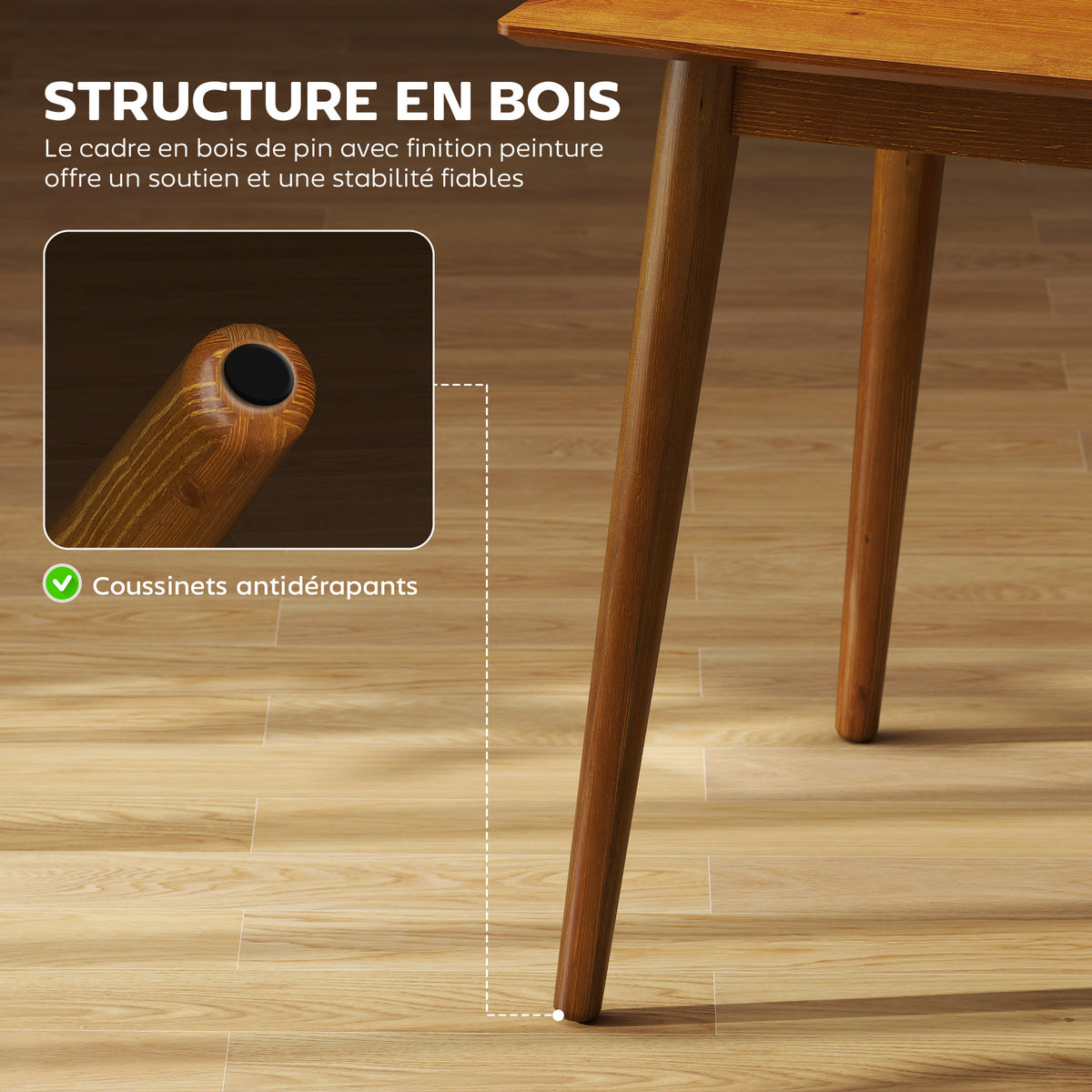 Table de salle à manger design grand plateau 4-6 personnes en bois dim. 120L x 75l x 76H cm-4