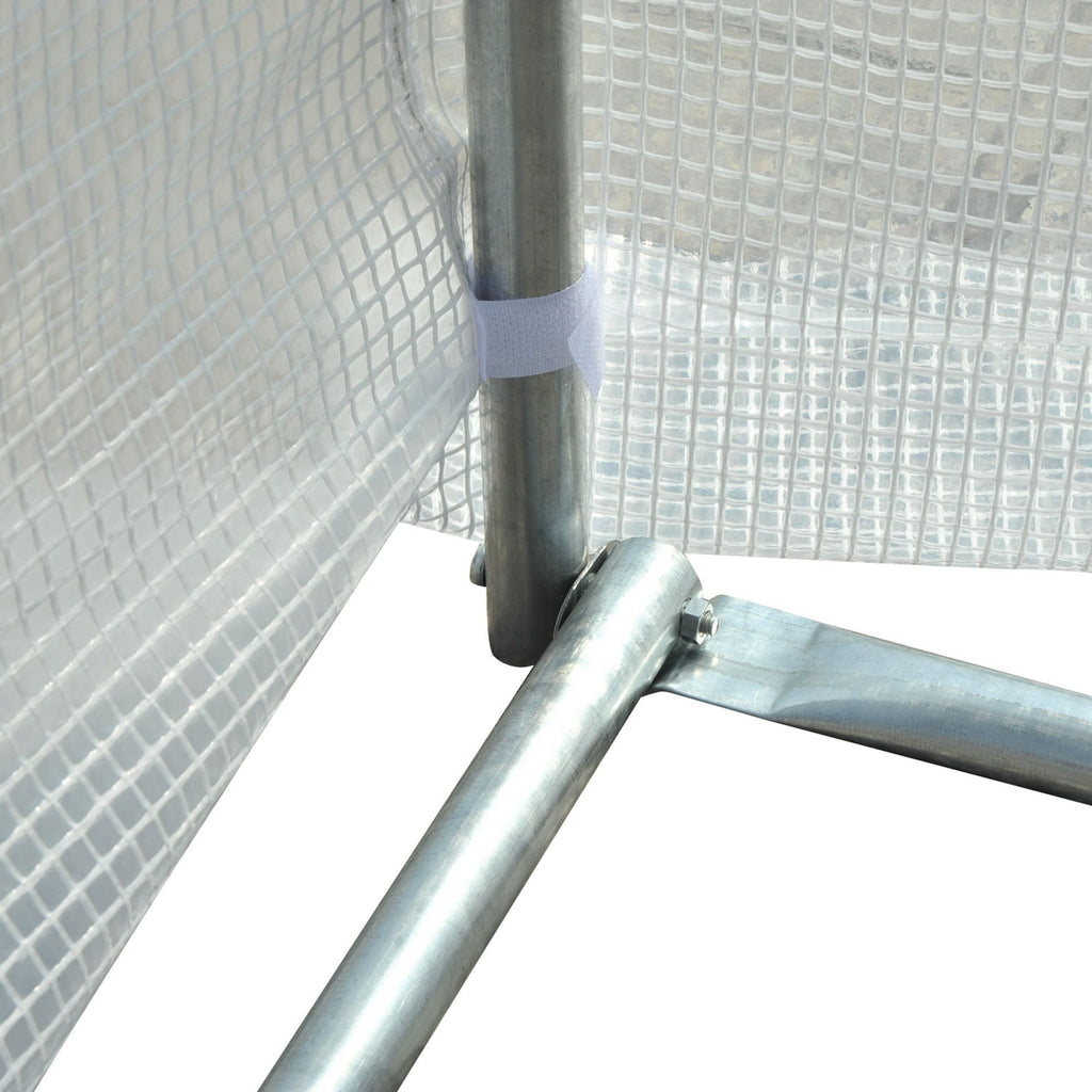 Serre de Jardin Tunnel Surface Sol 18 m² 6L x 3l x 2H m châssis Tubulaire renforcé 24 mm 8 fenêtres Blanc-7
