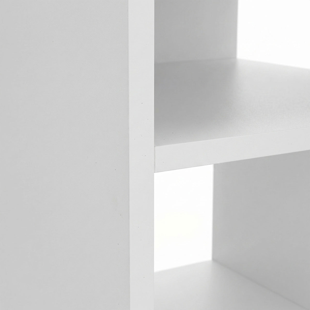Table d'Appoint, Table Basse Moderne 3 Niveaux avec Étagères Ouvertes, pour Salon, Chambre ou Bureau, Blanc-9