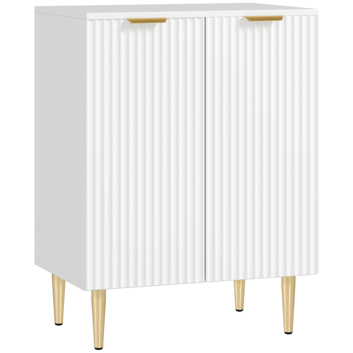 Buffet cuisine meuble de rangement avec 2 portes étagère réglable pieds métalliques surélevés 60 x 40 x 80 cm blanc-0