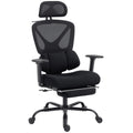 Chaise bureau ergonomique, fauteuil de bureau avec soutien lombaire dynamique adaptatif, 73x75x120-128cm, noir-0