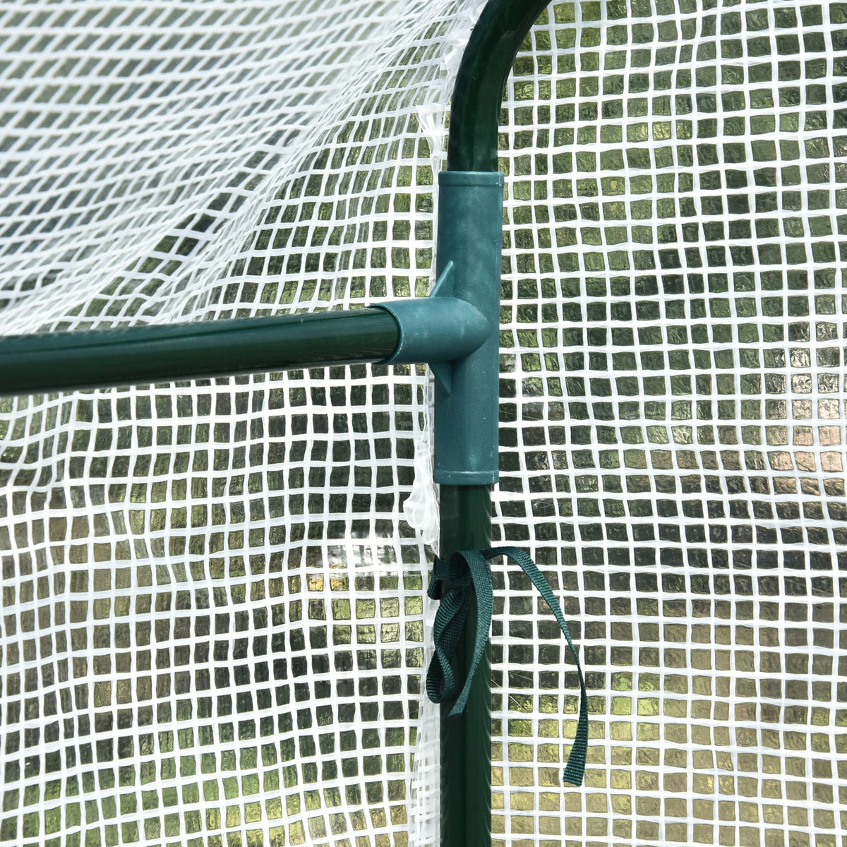 Serre de jardin PE avec étagère 2 niveaux, serre de balcon, bâche renforcée 140 g/m², acier, porte zippée-8