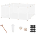Enclos parc modulable pour petits animaux 12 panneaux pour chiot, cochon 105 x 105 x 45 cm blanc-0