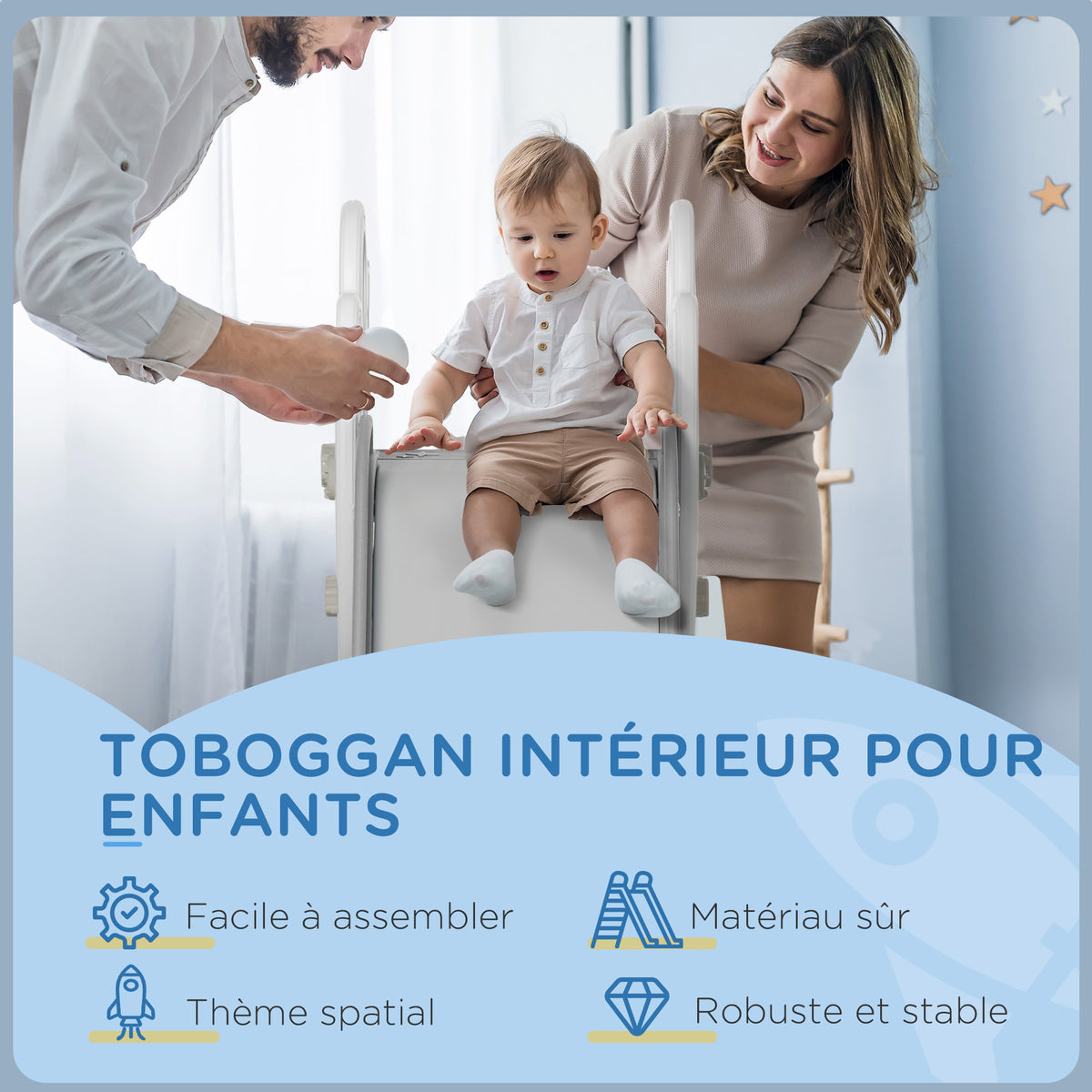 Toboggan pour enfants toboggan intérieur pour enfant, de 18 à 36 mois, jusqu'à 30 kg, 157L x 46,5l x 80H cm, gris-5