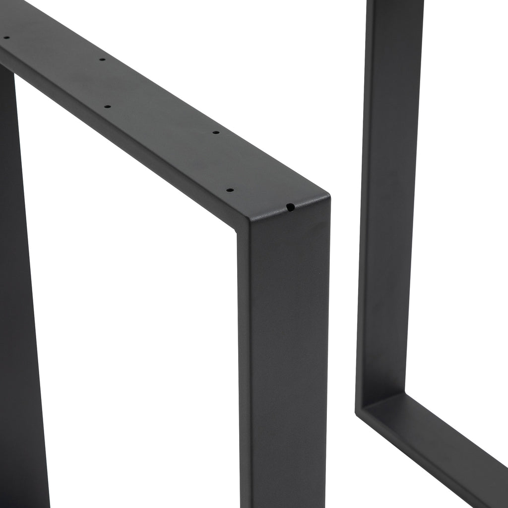 Lot de 2 pieds rectangulaires en acier noir pour table - hauteur 72 cm - design contemporain-8